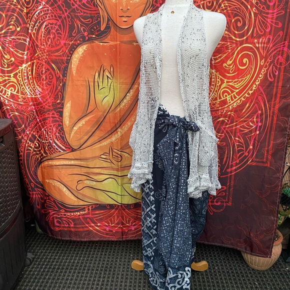 370- Papa We Love You ❤Vancouver Boho Vest & Navy & Silver Wrap - Picture 6 of 11